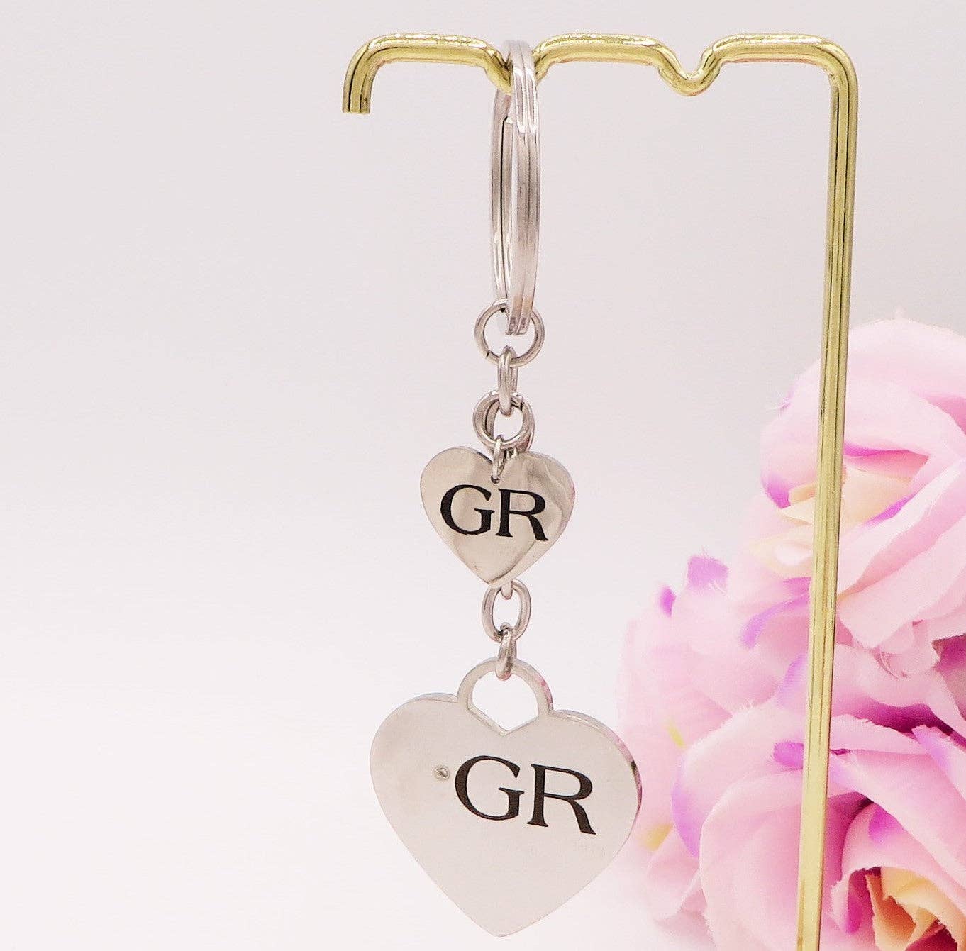 PORTACHIAVI 2 HEARTS - PERSONALIZZAMI ~ Portachiavi in acciaio inossidabile + INCISIONE PERSONALIZZATA for wholesale on Faire3