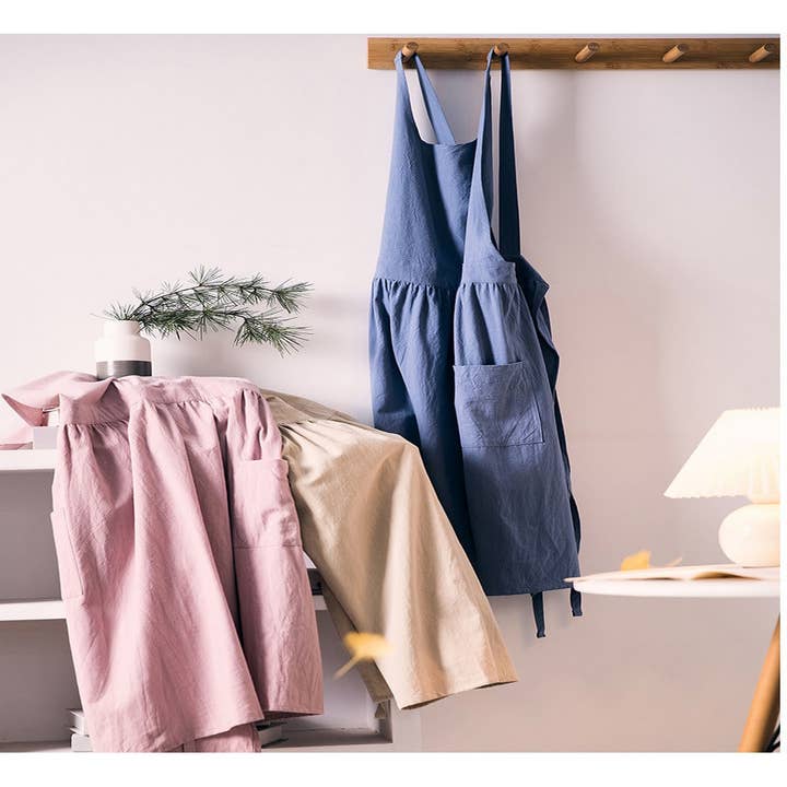 NINEXIS - Wholesale Apron - CWMM1832_Cotton Linen Household Kitchen Apron Work Apron
