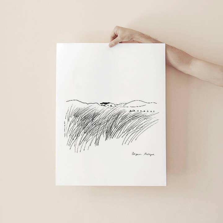 Paysage côtier sauvage de l'Algarve, impression d'art minimaliste du Portugal pour la vente par Creations Awol