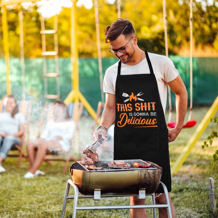 Lavley - Wholesale Apron - This Sh*t Is Delicious Apron - Funny Grilling Apron4
