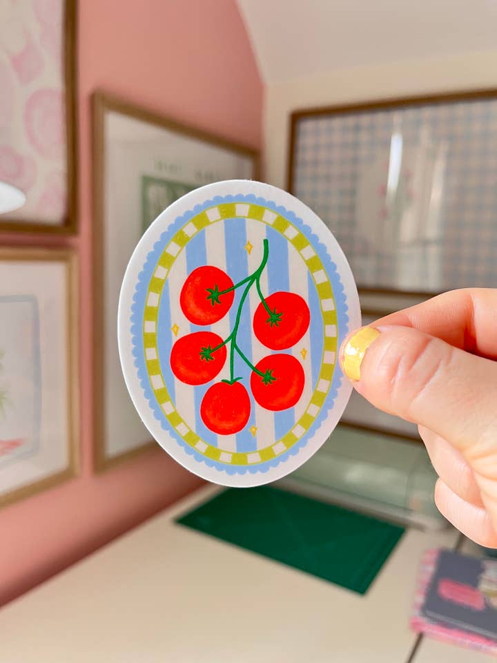 Tomato Girl Vinyl Sticker for wholesale by Hanstan Studio