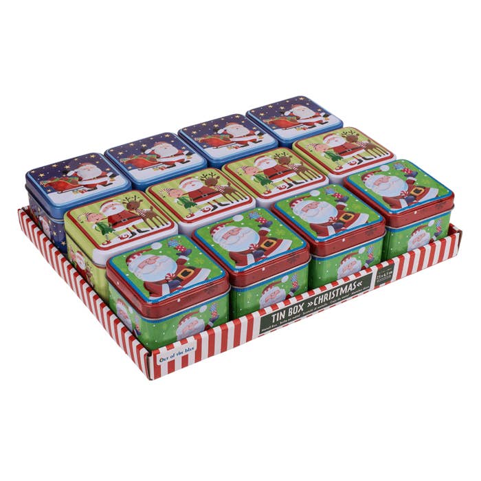 Out of the blue KG - Wholesale Geschenkdoosje - Vierkante blikken doos, kerst,