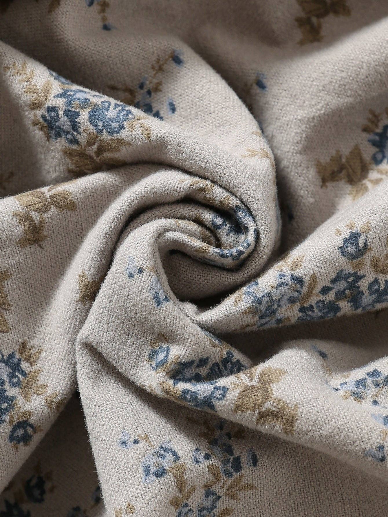 Grey Autumn Arrival Baby Kids Girls Floral Pattern Long Sleeves Ruffle Neck Dress for wholesale on Faire3