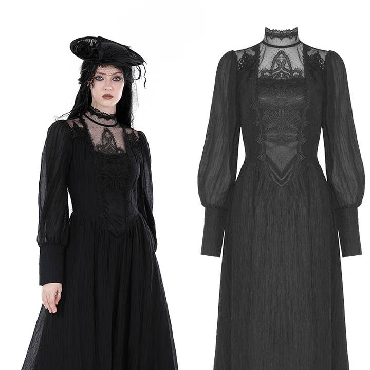 GOTHIC HOLLOW MAXI DRESS for wholesale by Western Fashion