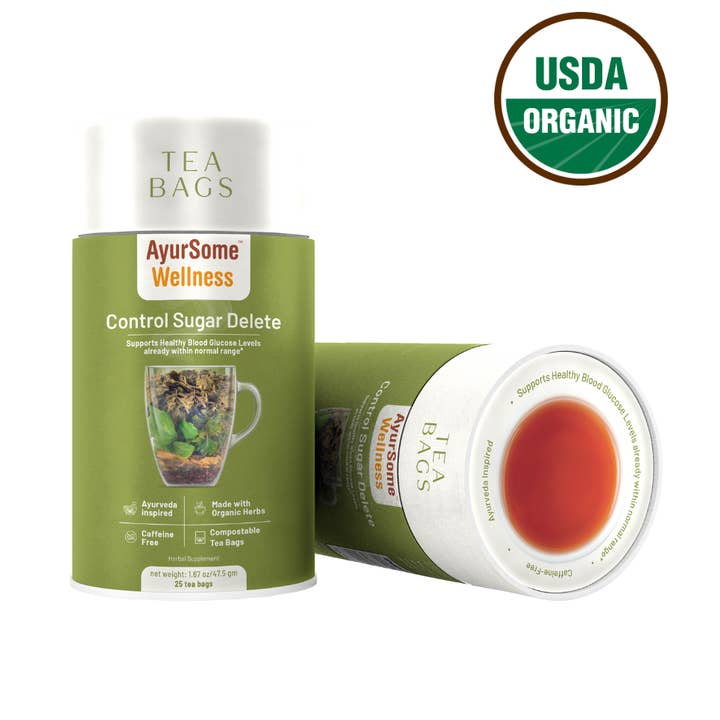 AyurSome Wellness - Wholesale Health/Detox Tea - Organic Gymnema tea blend, Control Sugar Delete, 25 tea bags0