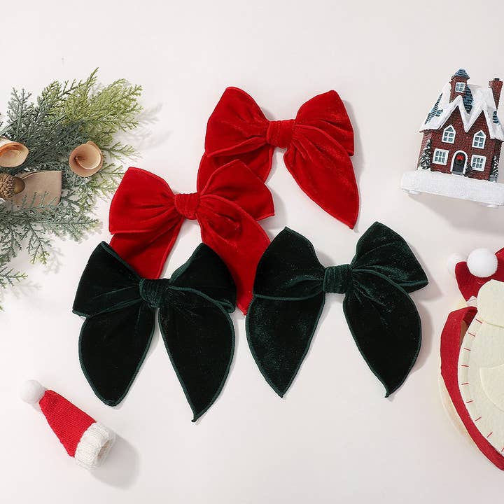 ACCITY - Wholesale Hair Clip - Kids - Vintage Christmas Bow Tail Hair Clip for Girls_CWAHA66794