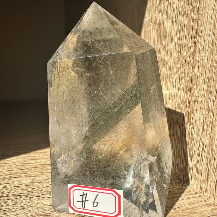 Moon Rituals - Vendita all'ingrosso Pietra/cristallo spirituale - Torre di Quarzo Naturale Raro da Giardino con punto di quarzo arcobaleno Torre di Lodolite Quarzo Scenico punto di cristallo quarzo fantasma verde, Regalo di Natale di Cristallo #62