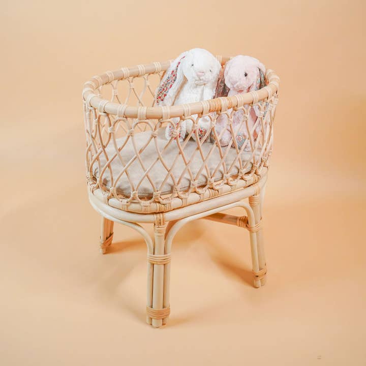MOMIJI - Wholesale Doll Accessory Kit - Kids - Handcrafted - Olivia Doll Bassinet - Rattan Wicker5