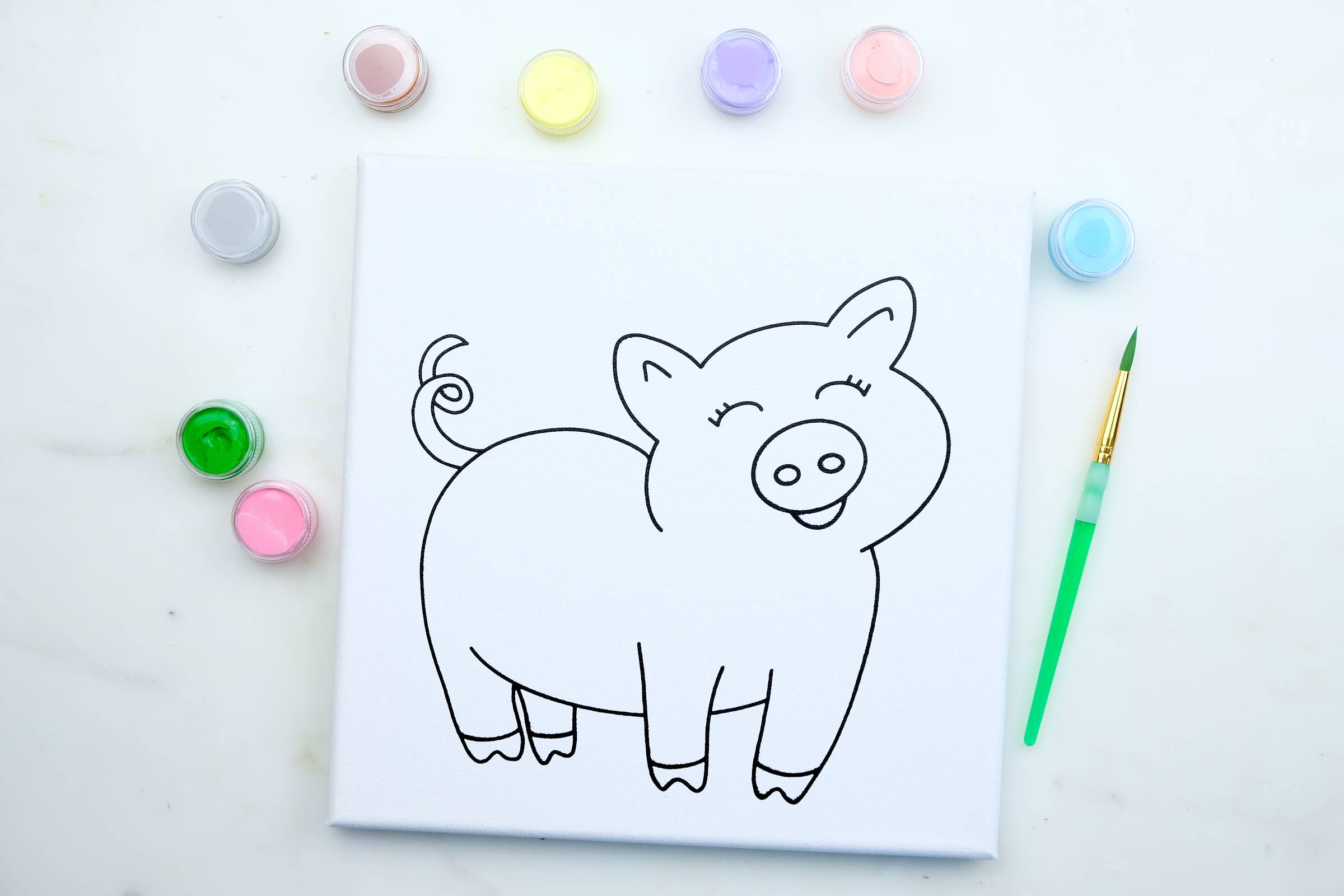 Twirling Bird Creative - Wholesale DIY Craft Kit - Kids - Canvas Painting Kit - Piggy0