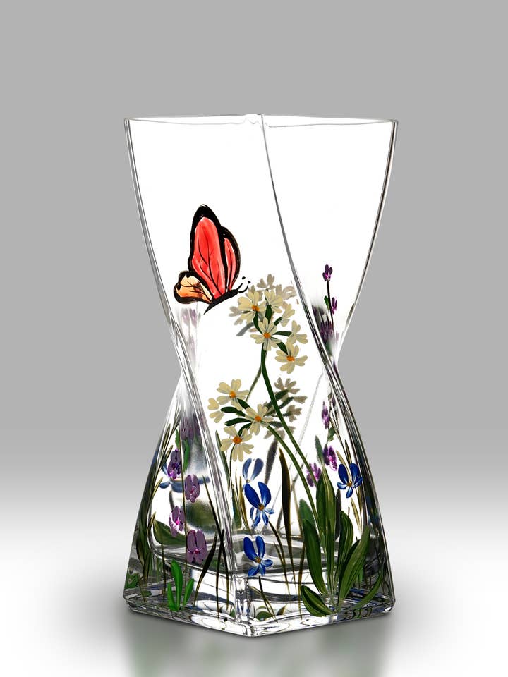 Jardin de Papillons - Torsion de 20 cm pour la vente par Nobile Glassware Ltd.