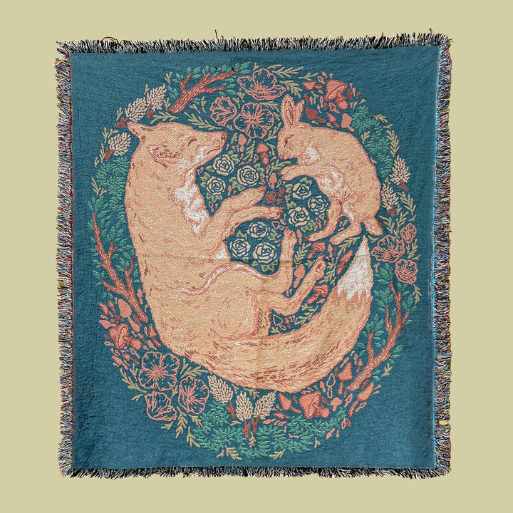 Mustard Beetle - Wholesale Throw Blanket - Woven Blanket Tapestry: Fox & Hare