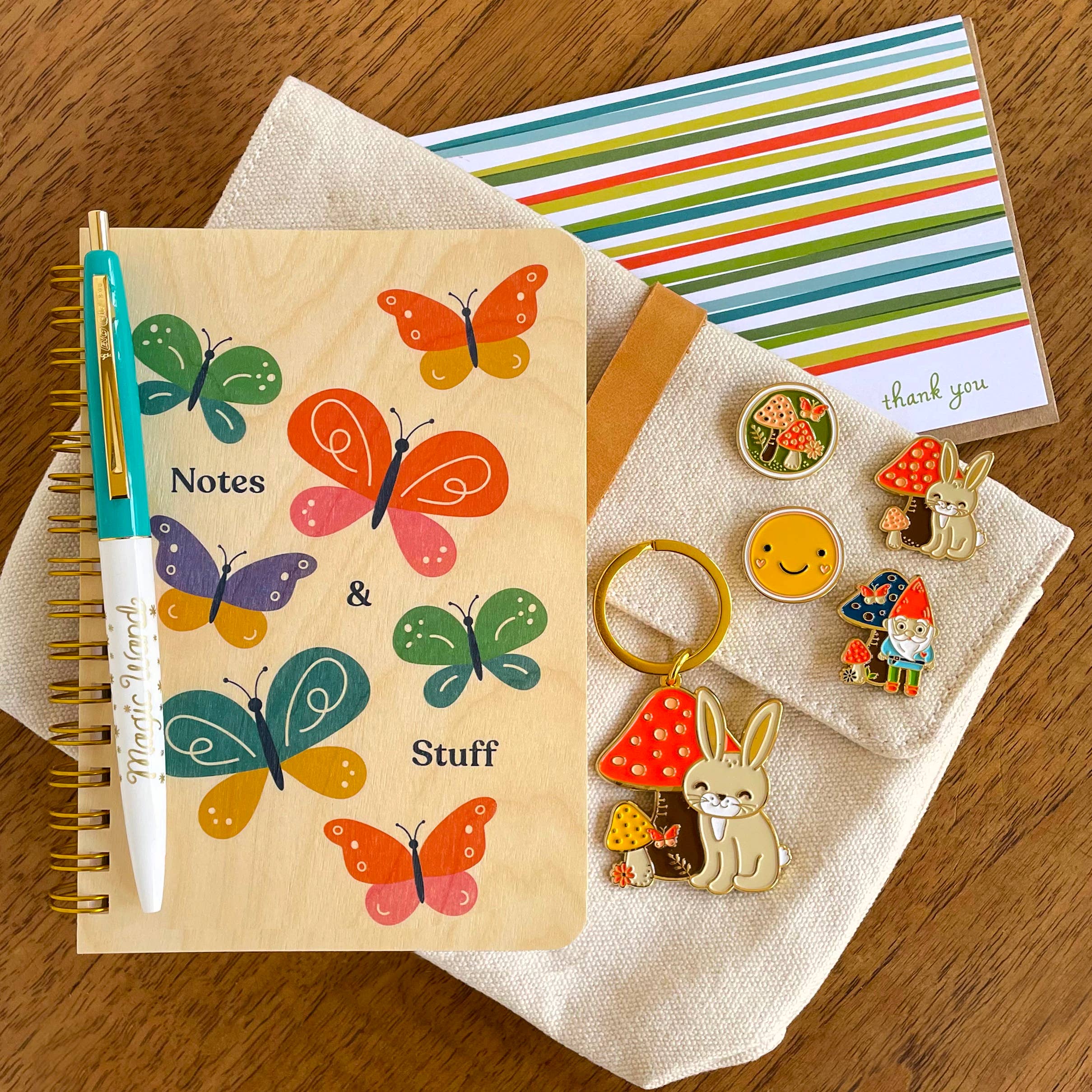 Night Owl Paper Goods – Großhandel Dankeskarten – Lebhafte Streifen Dankeskarten, Schachtel mit 6 Karten1