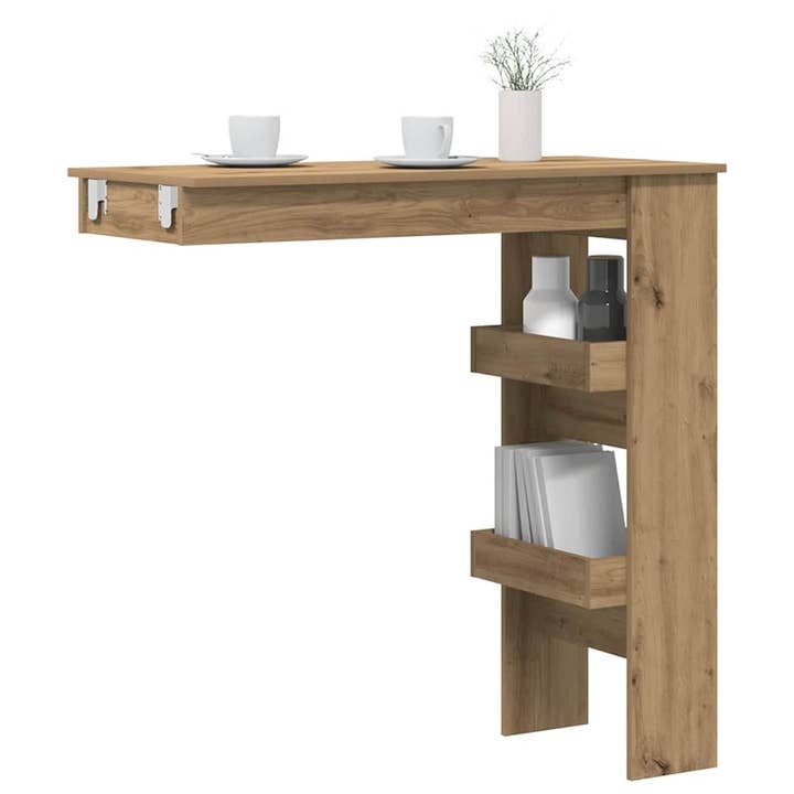 Mesa de bar de pared de roble artesanal de madera técnica mediana. para venta al por mayor de American Smart
