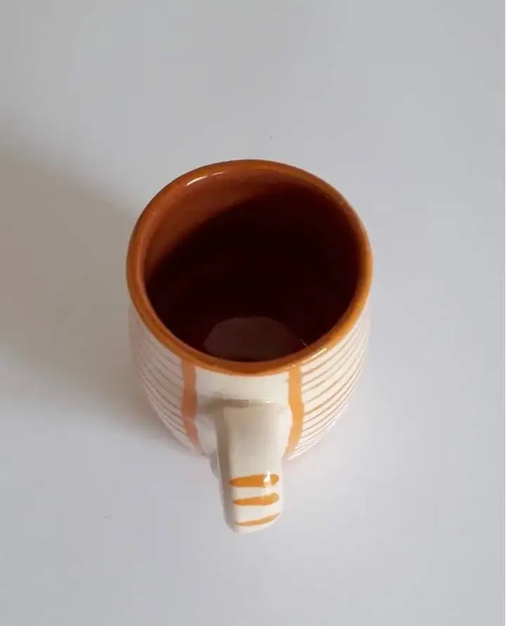 High crafty - Wholesale Koffiemok - ☕ Keramische Mokken – Handgeschilderde Strepen (Set van 2)3