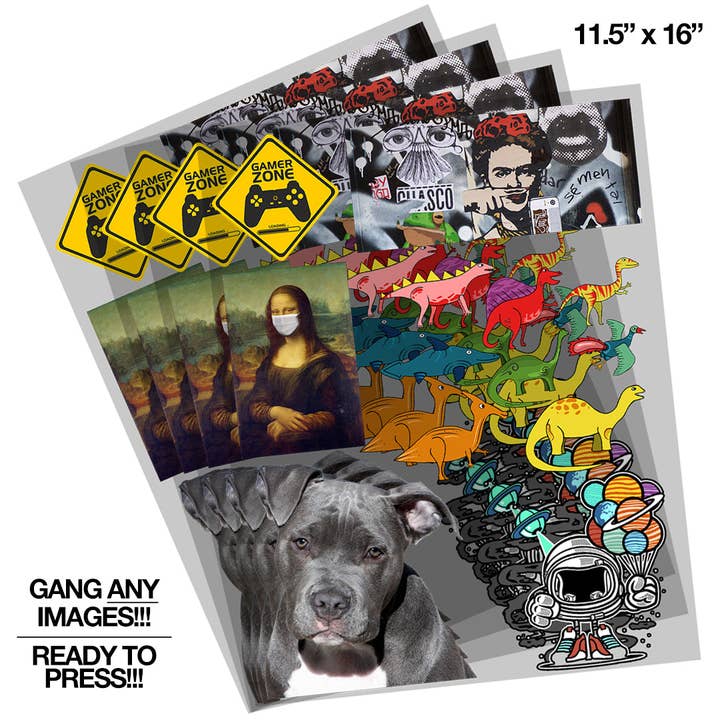 Customizable DTF Press-Ready Transfer Sheets (Gang Any Images!) for wholesale by I CARE DO YOU