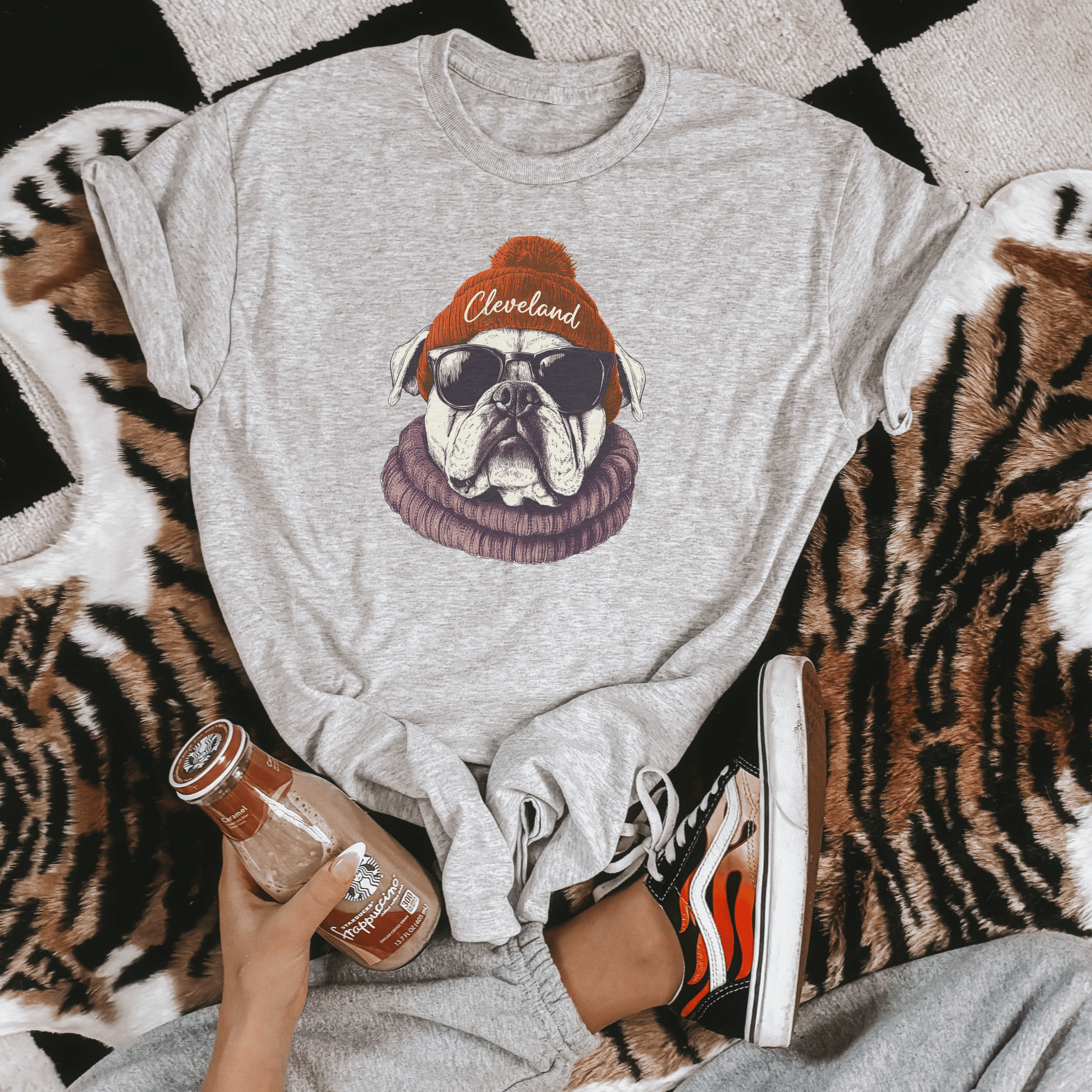 Ash Vintage Cleveland Football Graphic Tee for wholesale on Faire0