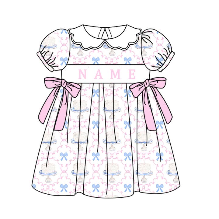 Auraquise - Vente Ensemble de vêtements – bébé - Vêtements pour enfants d'anniversaire avec nœud brodé personnalisé au nom bleu pour frères et sœurs.