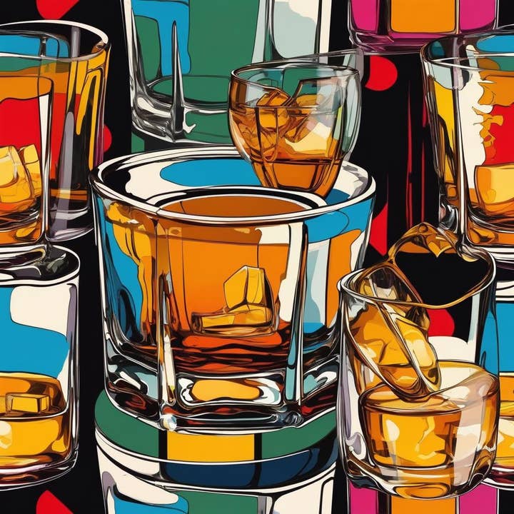 Sostraw & SmartThings - Wholesale Coasters - Set of 6 Pop Art Coasters - Cork - Glass Serie1