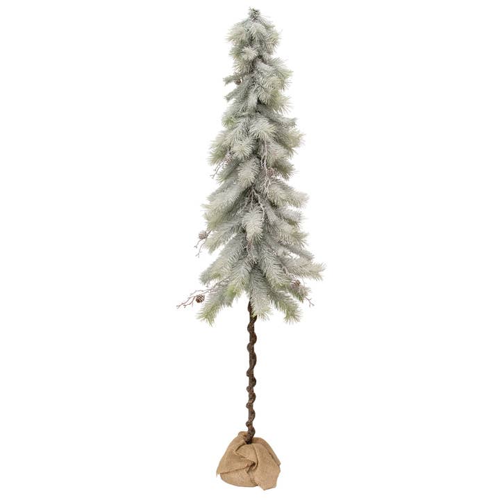 Snowy Bristle Pine & Boughs Tree w/Burlap Base - 56" for wholesale by CWI Gifts