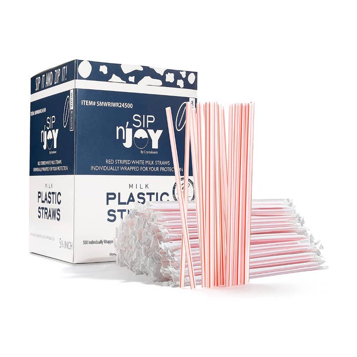 5.75" Cocktail Plastic Straws, Individually Wrapped | 500Ct for wholesale by ESKAY Products