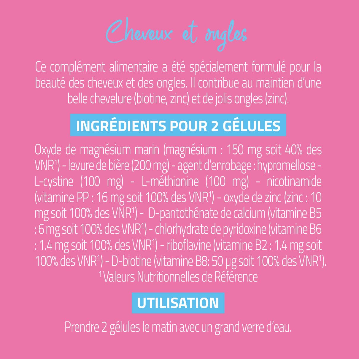 Défi Forme - Wholesale Voedingssupplement/vitamine - Haar en nagels verzorging - voedingssupplement met biotine en zink6