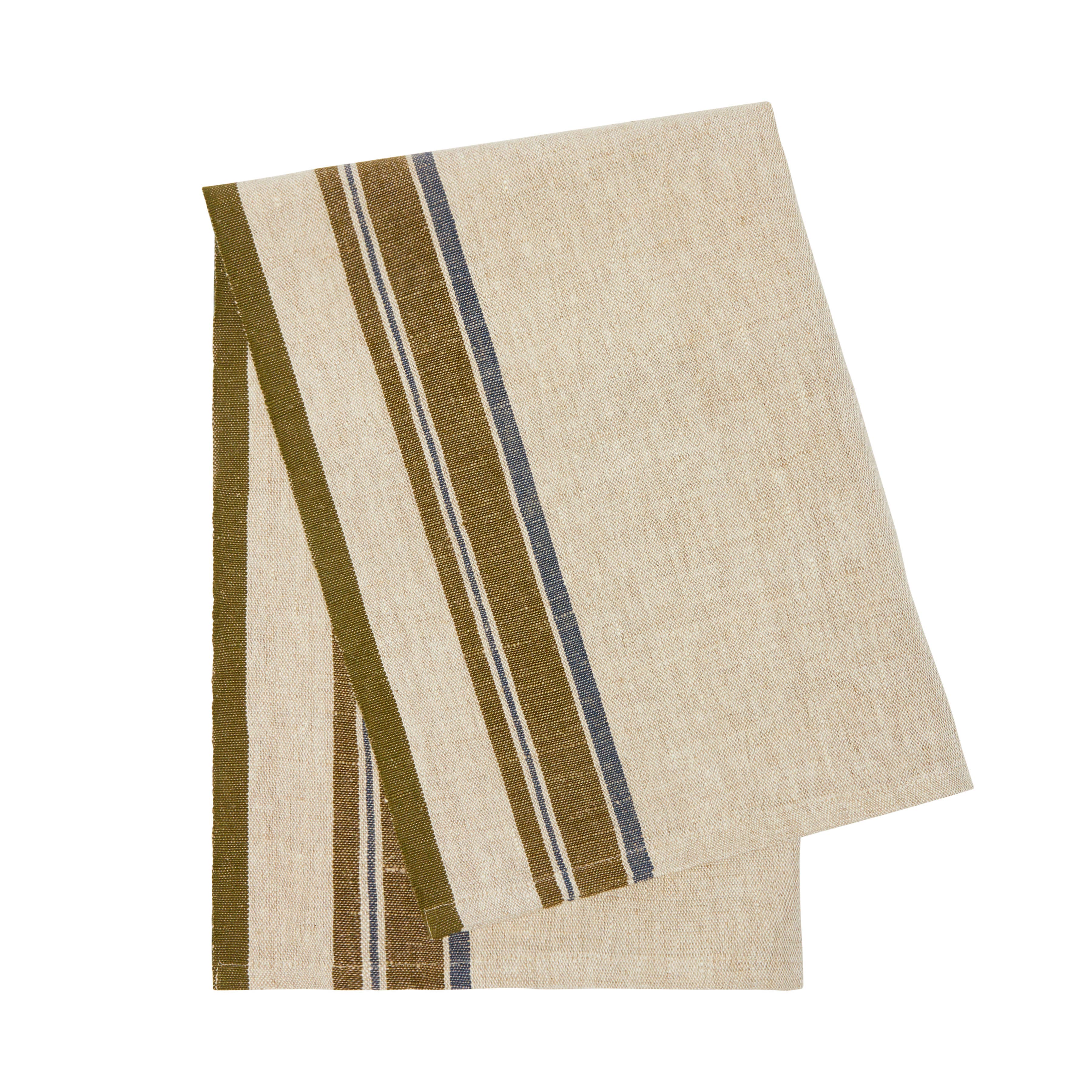 Antibes Natural & Green Tea Towels, Set of 2 for wholesale on Faire2