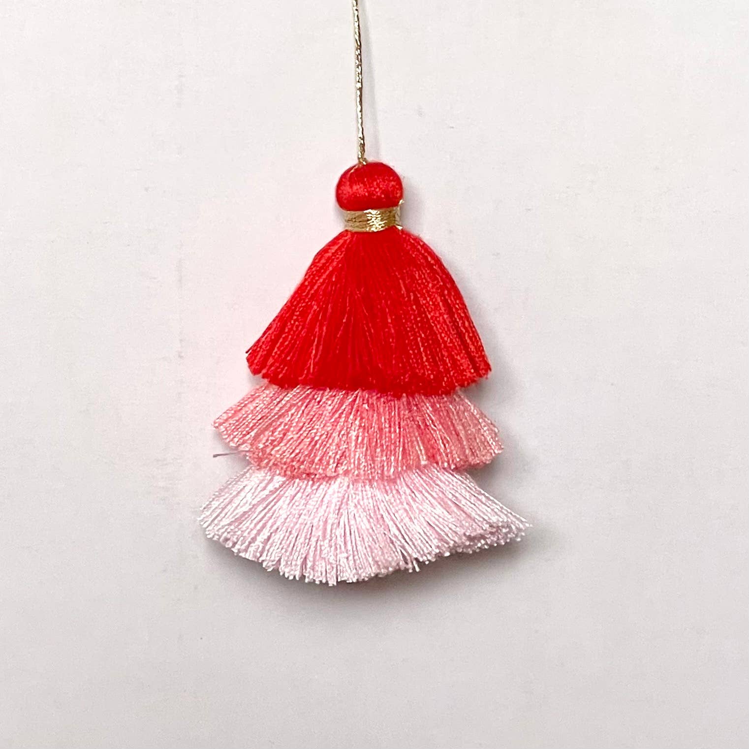 Palmy Pineapple - Wholesale Keychain - Women's - 3 Tiered Ombre Cotton Tassel with Gold Loop13