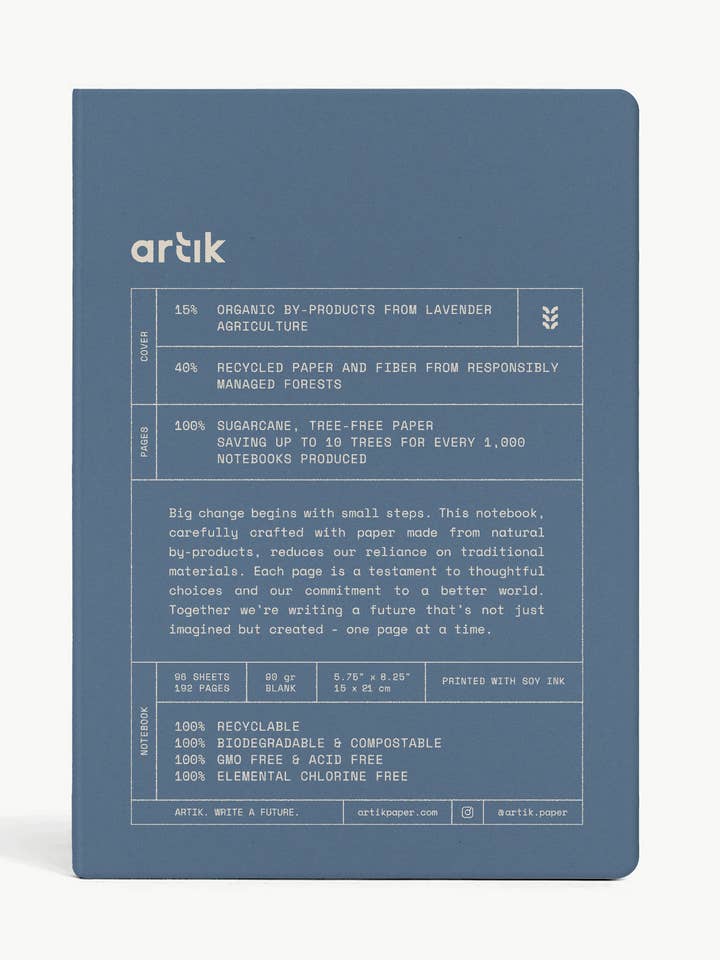 Artik Hard Cover Journal | Plain | Lavender for wholesale by Artık
