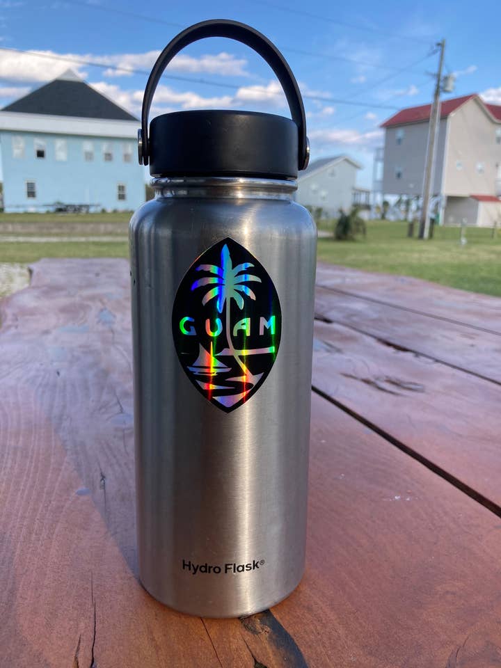 Holographic Guam Seal Sticker for wholesale by Jenn L Design