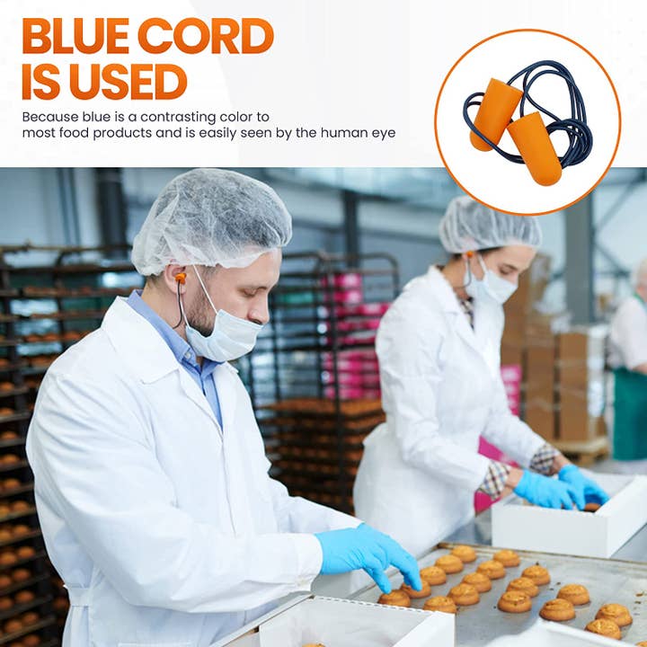 Quality Plugs - Wholesale Earplugs - Metal-Detectable Corded Foam Earplugs NRR: 32 dB7