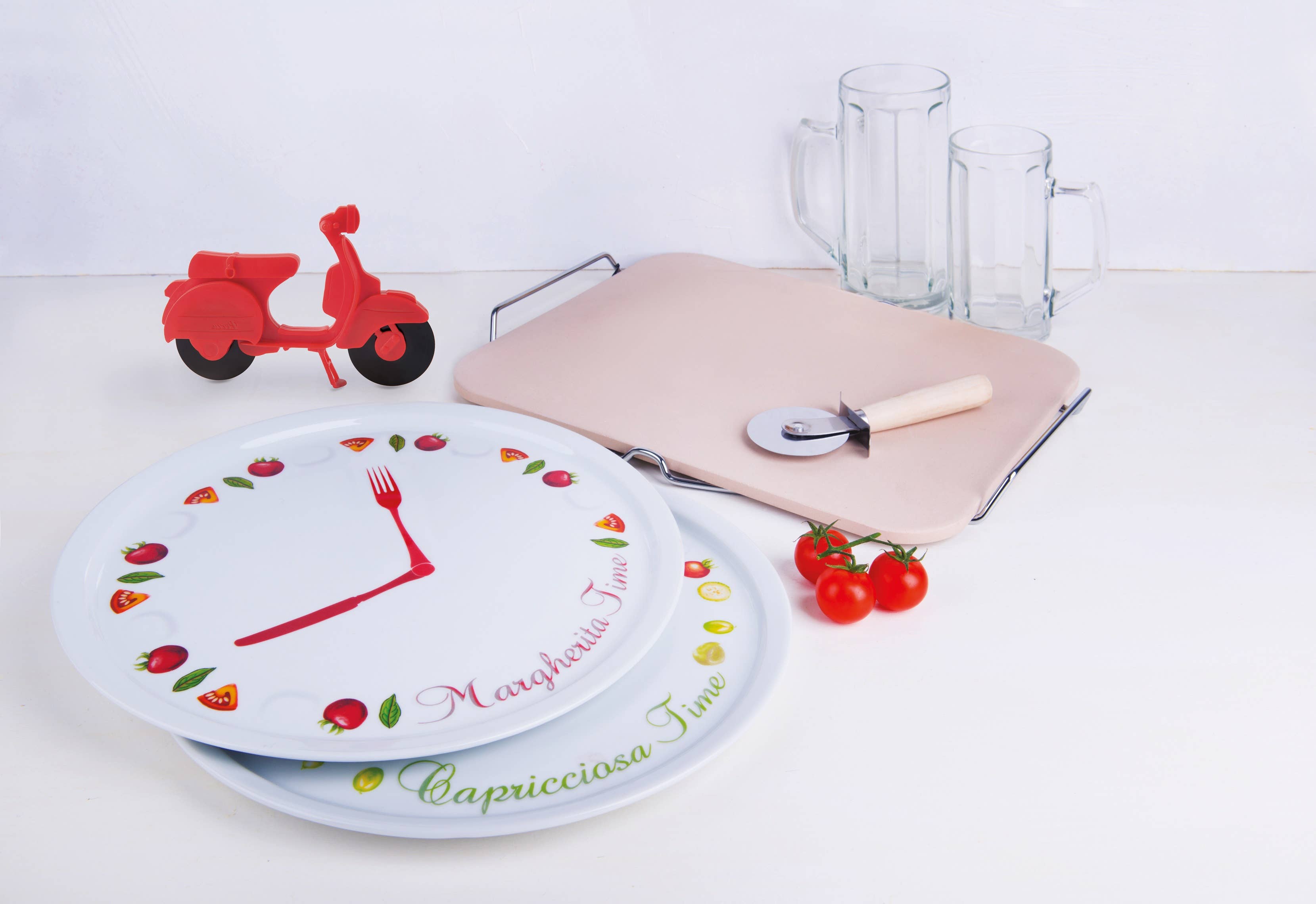 Cream Brown Baking Stone 30.5X38Cm W/Pizza for wholesale on Faire3