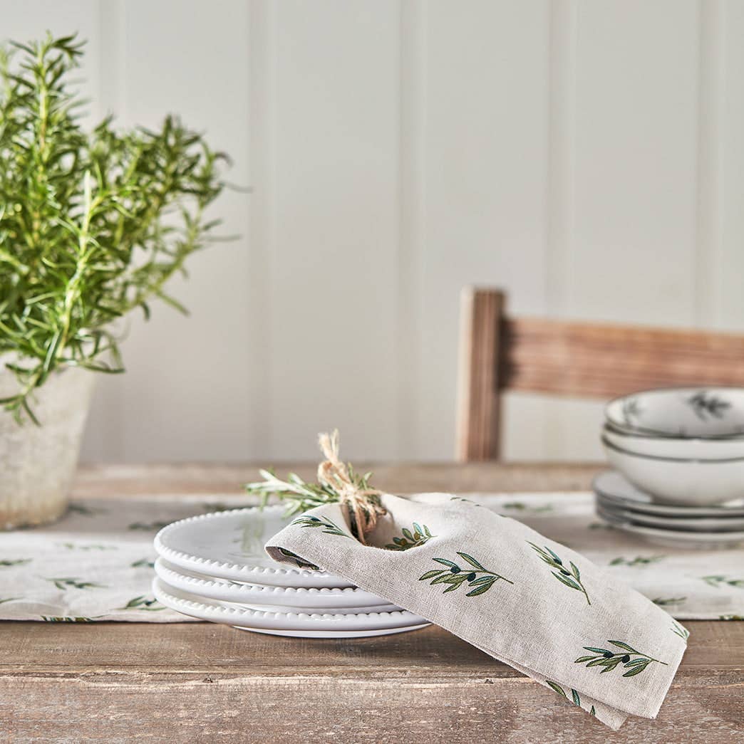 Sophie Allport – wholesale Dinner & cloth napkin – Olive Linen Napkins (Set of 4)0