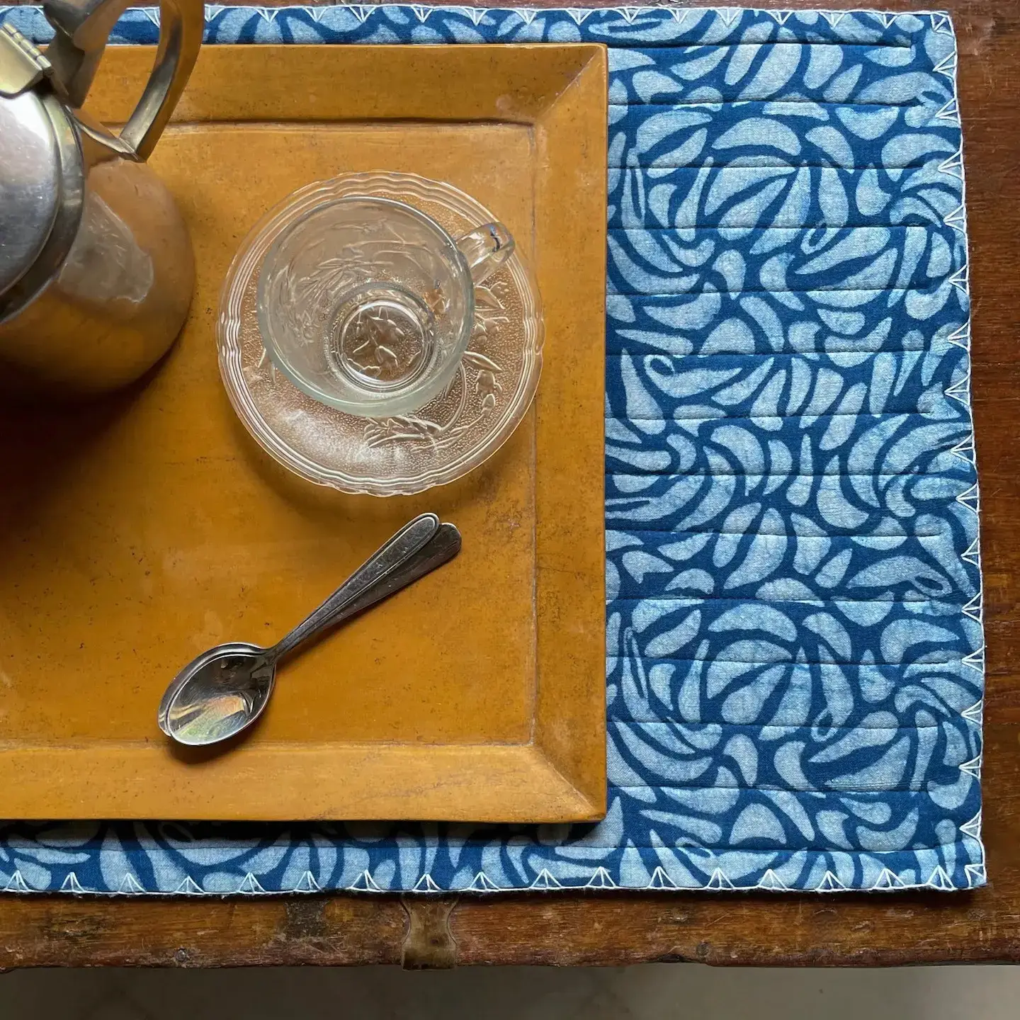 Ethical Global - Vente Sets de table - Sets de Nappes Matelassées Fait Main Commerce Équitable (Lot de 2)6