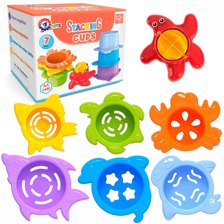 TECHNOK Stacking Cups (7 Pieces) - Sea Animal Shapes and other Purchase Wholesale techno savon. Free Returns & Net 60 Terms on Faire trending on Faire.