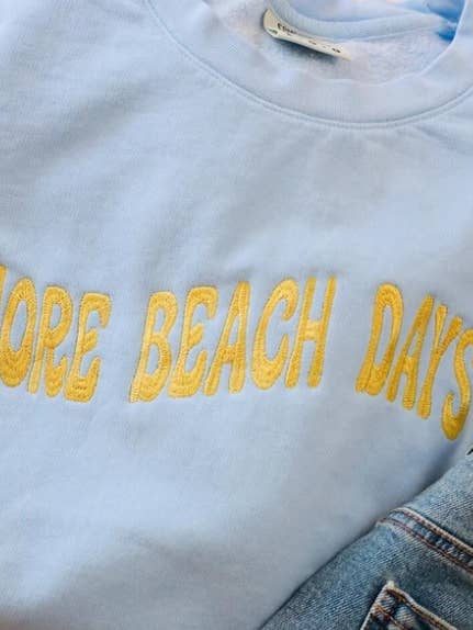 fler stranddagar broderad tröja med rund hals för wholesale av NufNuf Creations