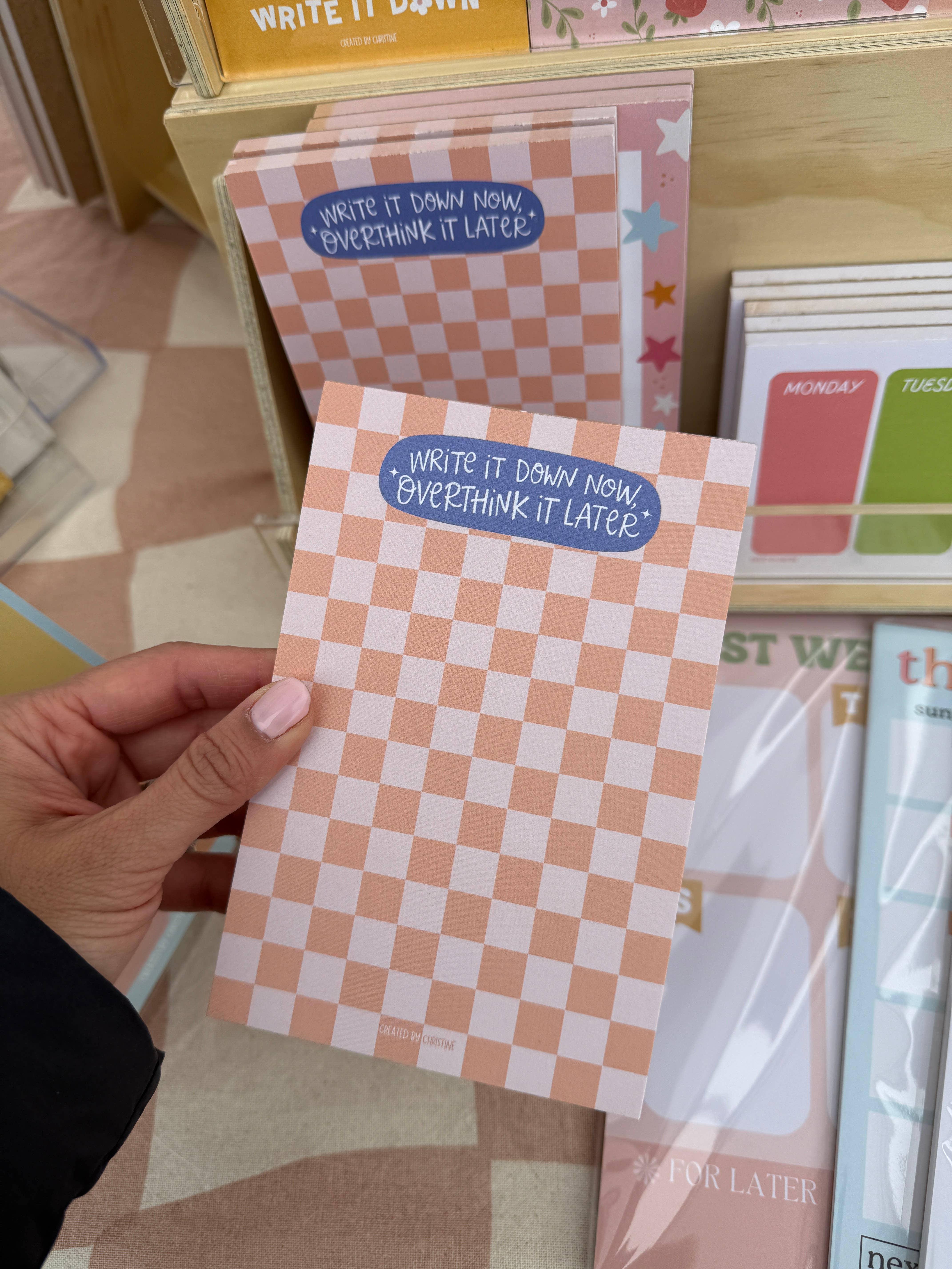 Created By Christine – wholesale Notepad – Overthink It Later - 4x6" Notepad1