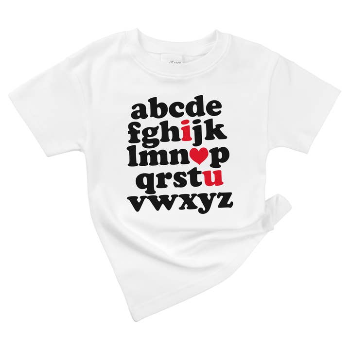 Spunky Stork - Wholesale Screen Printed T-Shirt - Kids - Love ABC Valentine's Day I Love You Organic Baby Kids Shirt