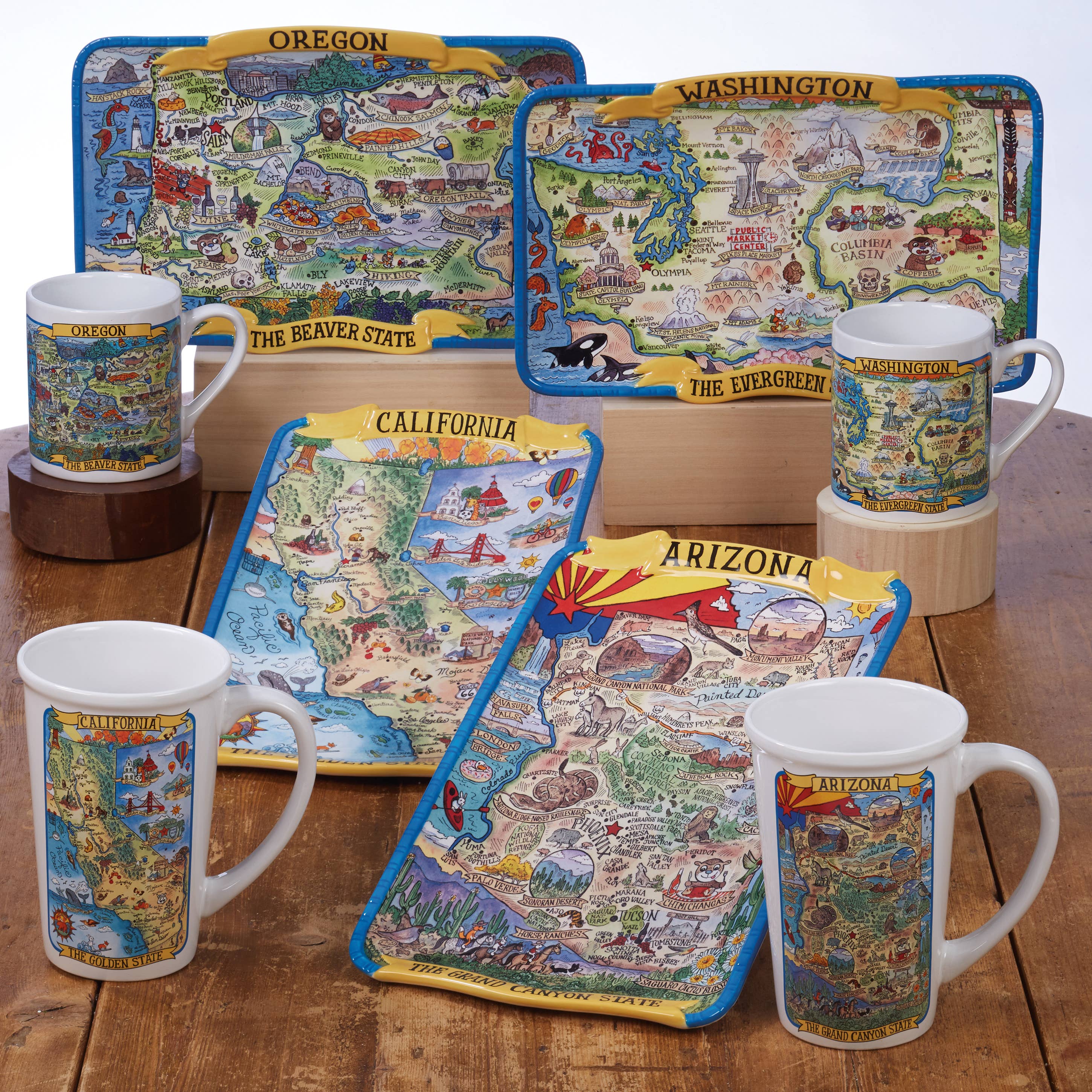 Certified International – wholesale Serving tray – Washington Souvenir Melamine Tray with Handle1