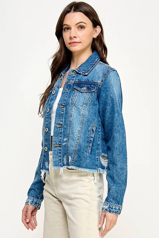 BLUE AGE – wholesale Jeansjackor – Dam – Plusstorleks damjeansjacka med sliten look9