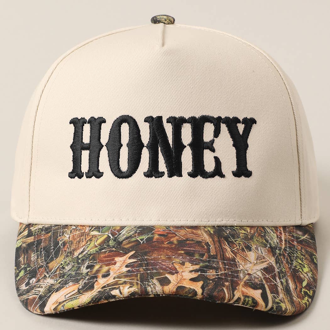Fashion City - Wholesale Trucker Hat - Unisex - HONEY Lettering Embroidery Camo Two-Tone Cap7