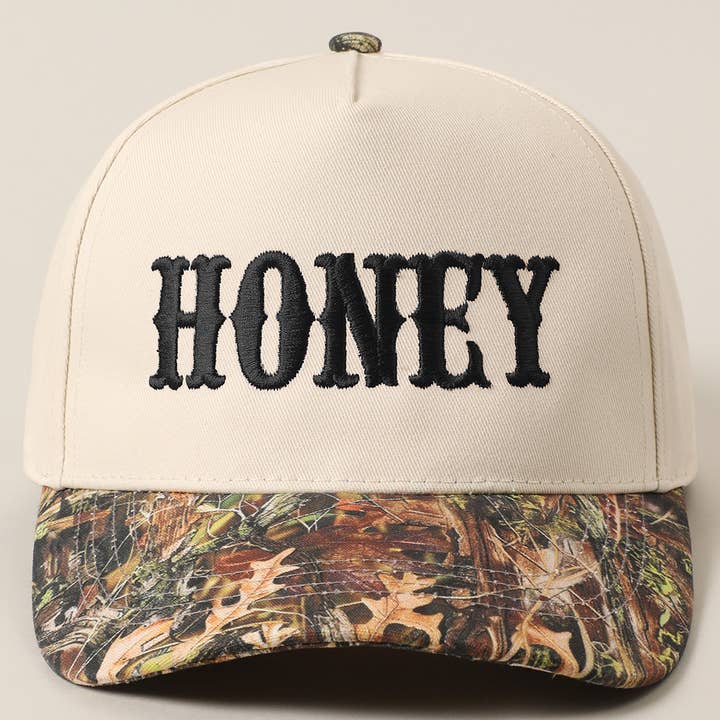 Fashion City - Wholesale Trucker Hat - Unisex - HONEY Lettering Embroidery Camo Two-Tone Cap7