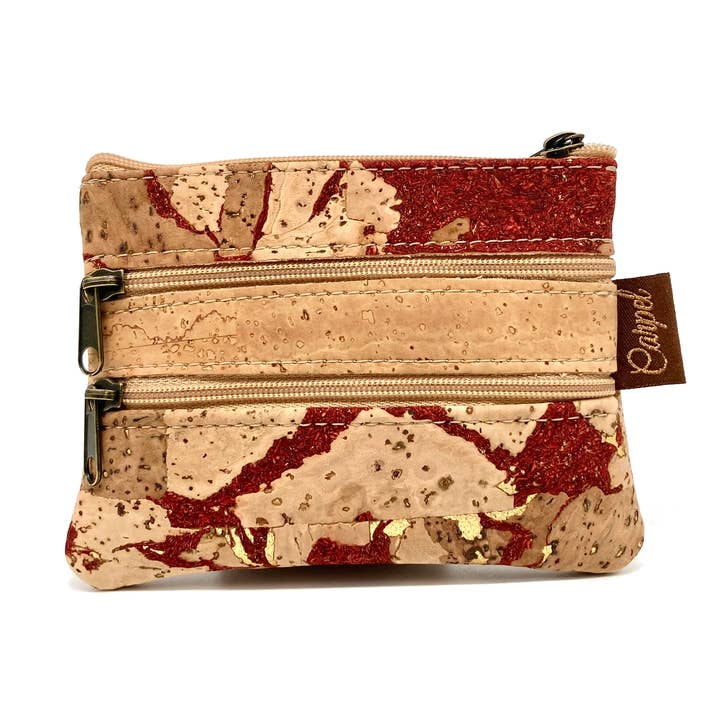 Porta-moedas de cortiça com quatro zíperes por atacado de Carpel