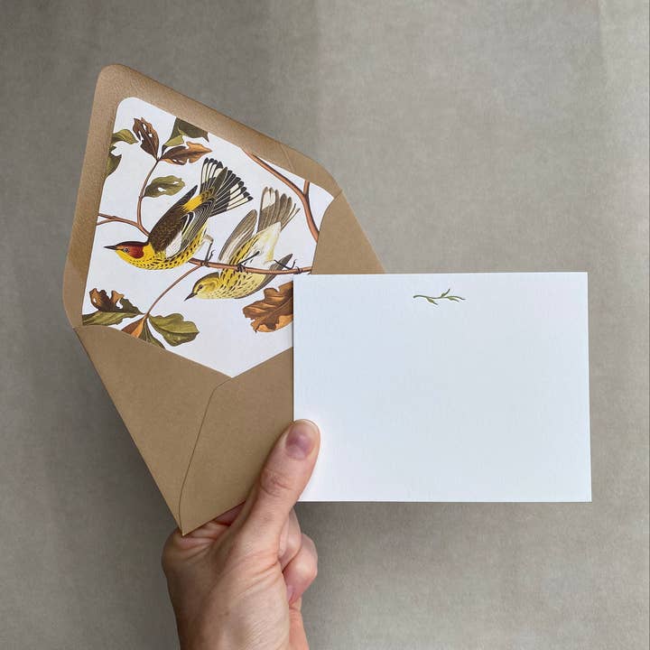 Golden Birds Letterpress Stationery Pack for wholesale by The Happy Envelope