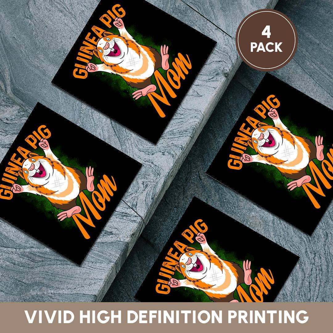 3dRose - Vente Sous-verre - 3dRose, Cochon d'Inde Porcelet Maman avec Fond Vert Maman Mère, Dessous de Verre5