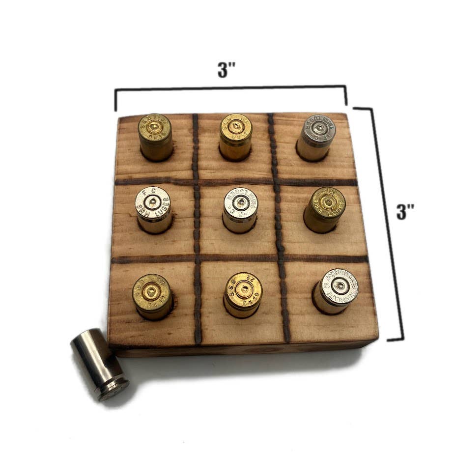 Vermont Cut Coins & 2nd Shot Round - Wholesale Board Game - Tic Tac Toe Game with Bullet Casings, Man Cave6