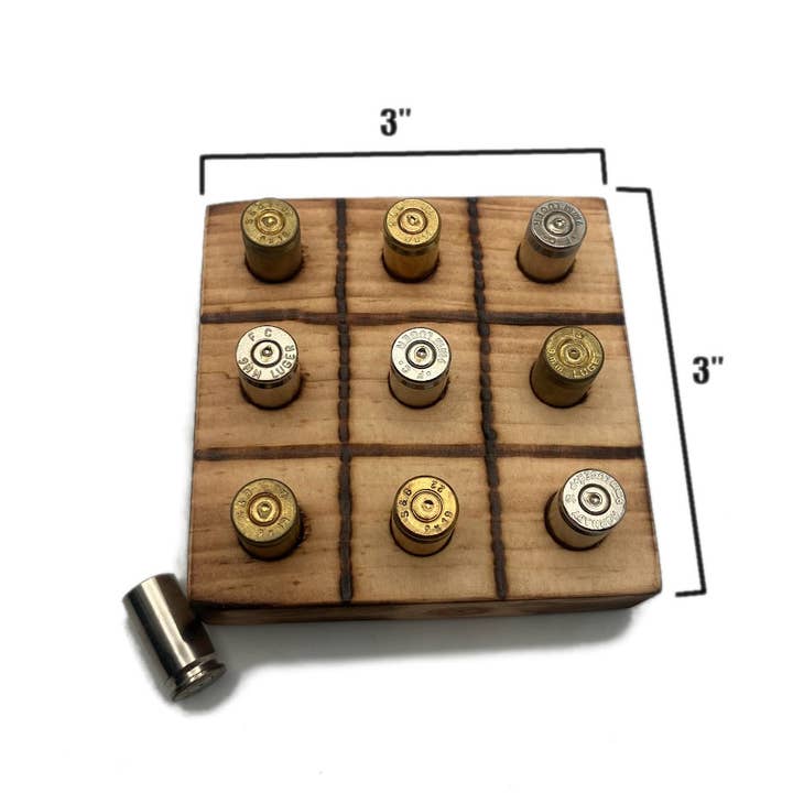 Vermont Cut Coins & 2nd Shot Round - Wholesale Board Game - Tic Tac Toe Game with Bullet Casings, Man Cave6