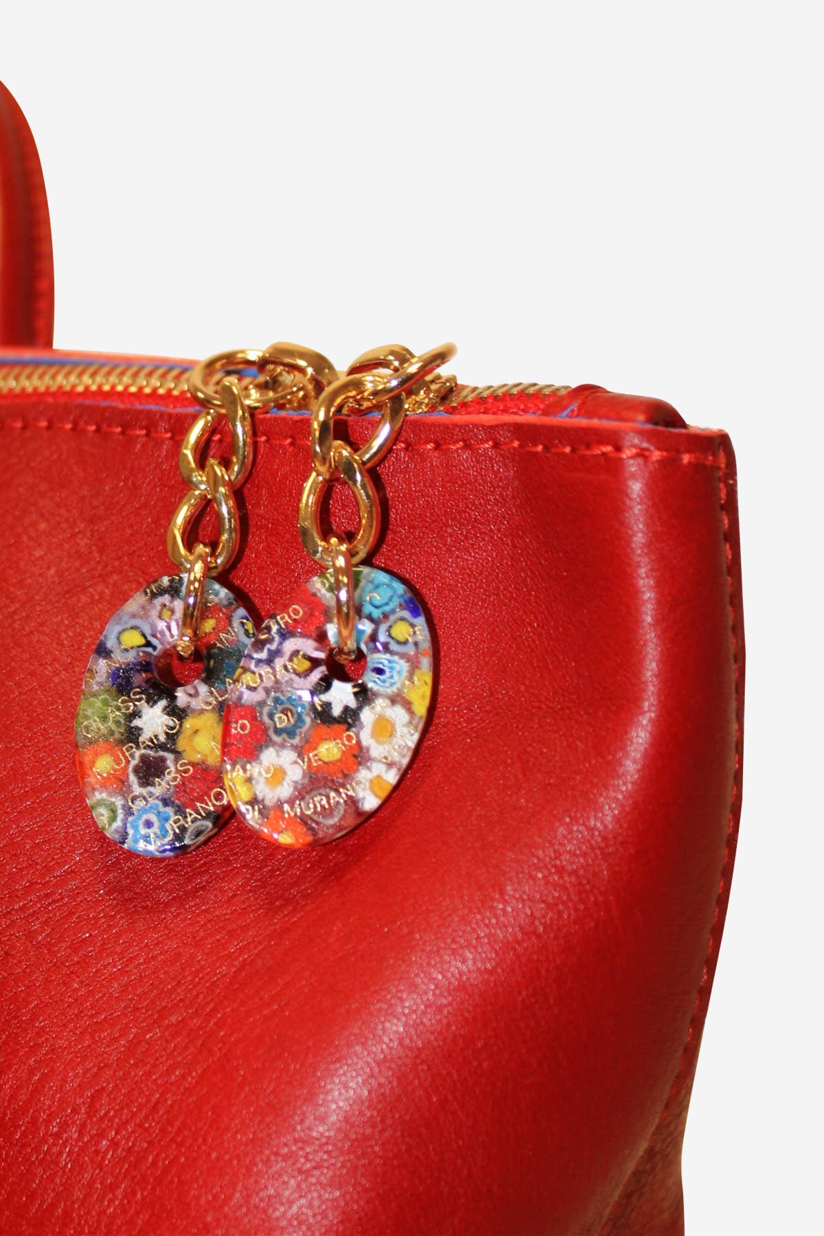 Terrida - Wholesale Shoulder Bag - Women's - Venetian Leather Backpack with Murano Glass Pendant1