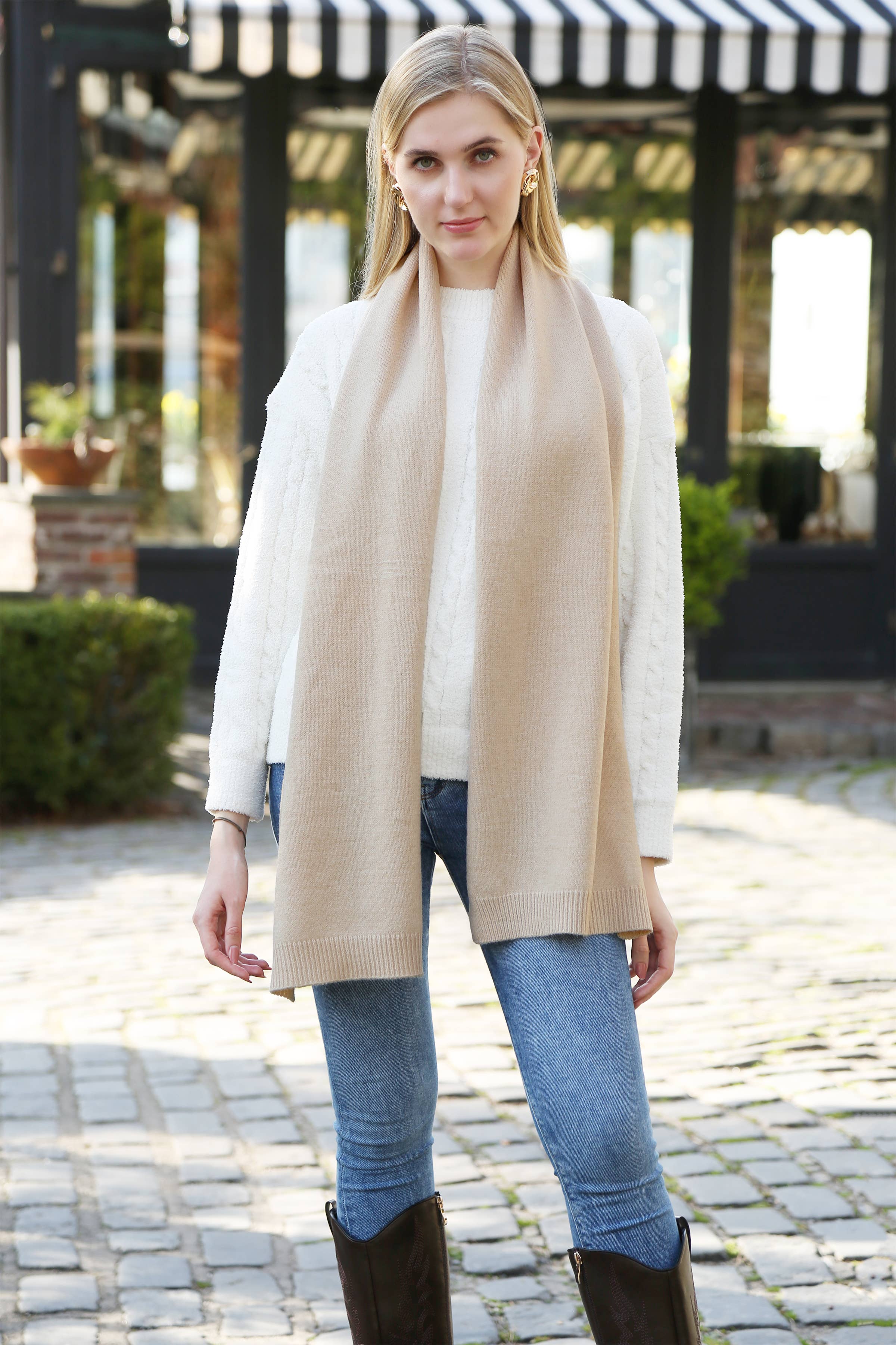 Fashion City - Wholesale Scarf - Women's - Solid Color Soft Ribbed Oblong Scarf27