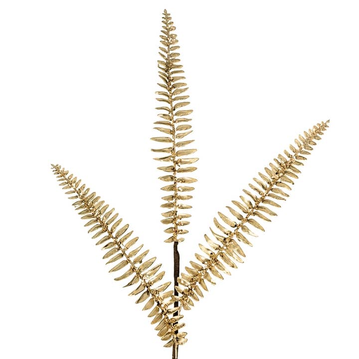 Metallic Sword Fern Spray - Gold 30” for wholesale by David Christopher's Collection