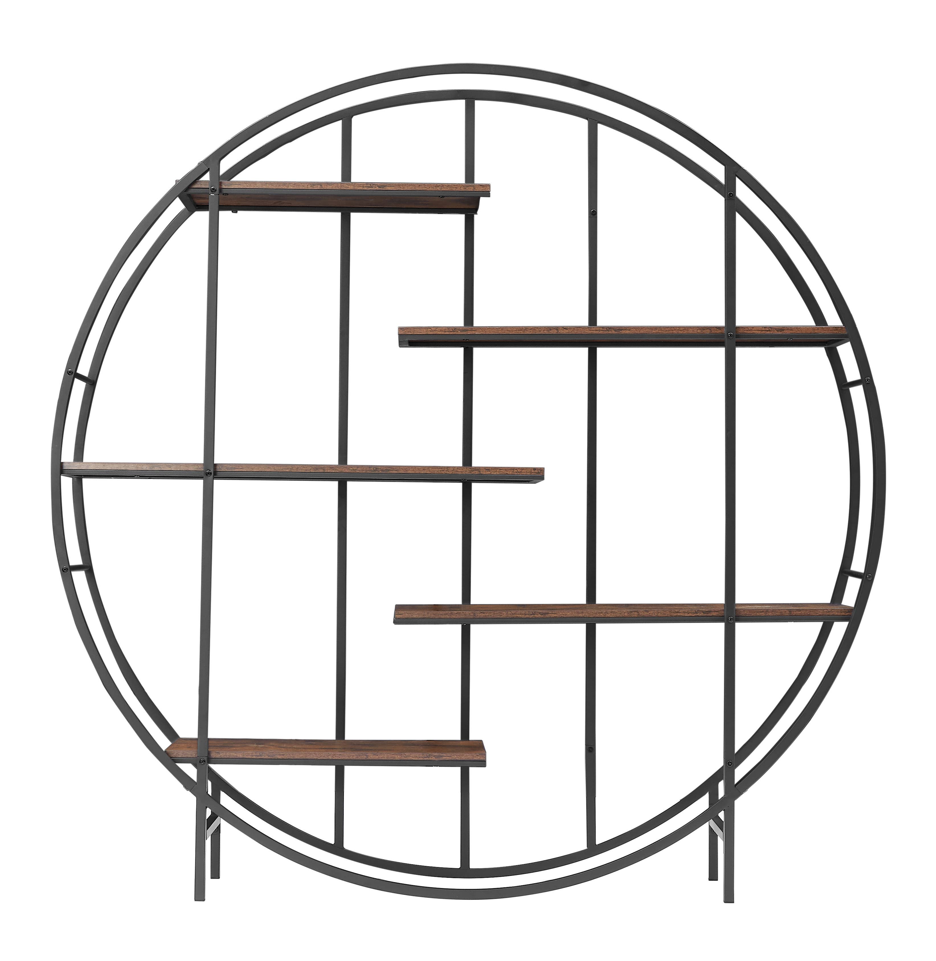 39F Inc. – Großhandel Blumentopfständer – 5-stufiger runder Pflanzenständer, rustikal braun, 67" hoch13